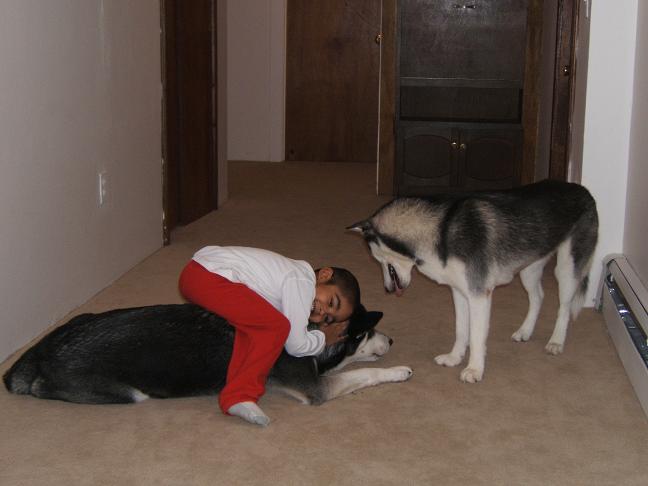Ryan with the pups