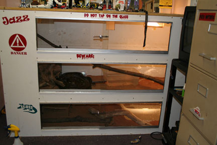 two-story locking reptile enclosure, homemade