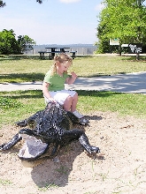 Girl on Alligator!