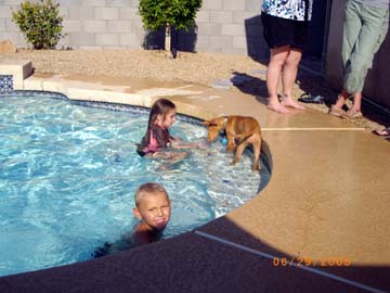 Rory in pool