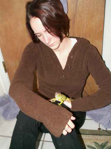 Ember holding Jaden just after we got it