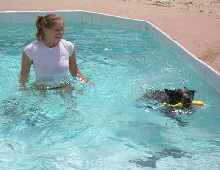Raffe and Kristy in the Pool