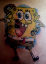 My new Spongebob with ball python tattoo