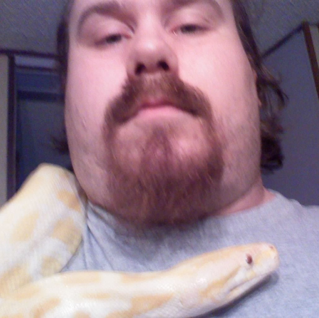 me and my albino burm 