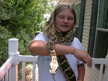 Julie holding indian