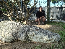 Paul Bodnar and giant Uthan (saltwater x siamese)