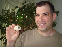 Paul Bodnar and Yellow Tail Cribo in Egg