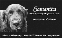 Samantha's memorial stone