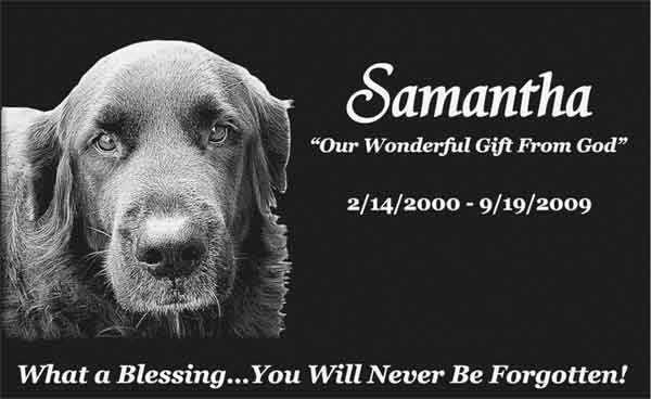 Samantha's memorial stone