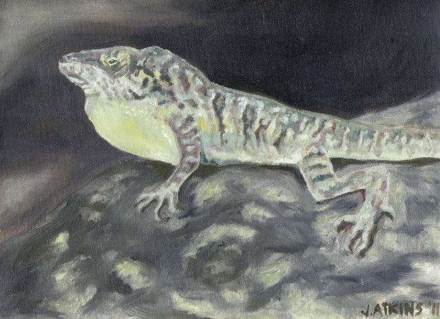 Anole lizard original oil painting