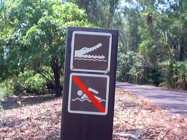 the sign at the waterhole
