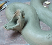 Cottonmouth-Water Mocassin sculpture.