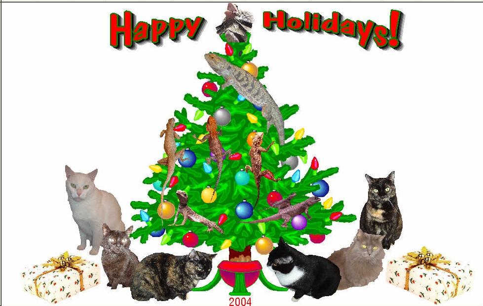 Lizard Christmas collage
