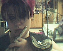 Snake and chick with mohawk