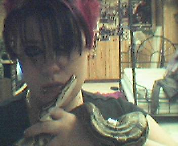 Snake and chick with mohawk