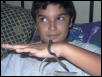 My son with our first snake