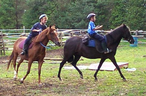 Boys playing tag on Pasos