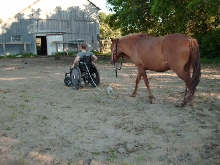 Meghan and Tierra walking