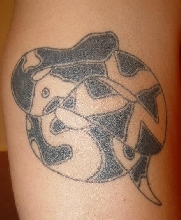 Wife's name in Ball Python Tattoo