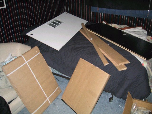 This is what my room looked like after UPS dropped off the tank.
