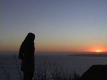 Beautiful girlfriend at sunset