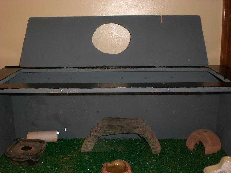 Light hole on top w/ hinged door