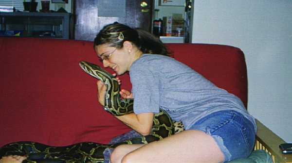 kathy holding my big python