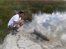 wild croc near coba
