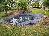 Filling the pond with water