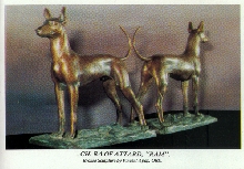 Pharaoh Hound bronze statue