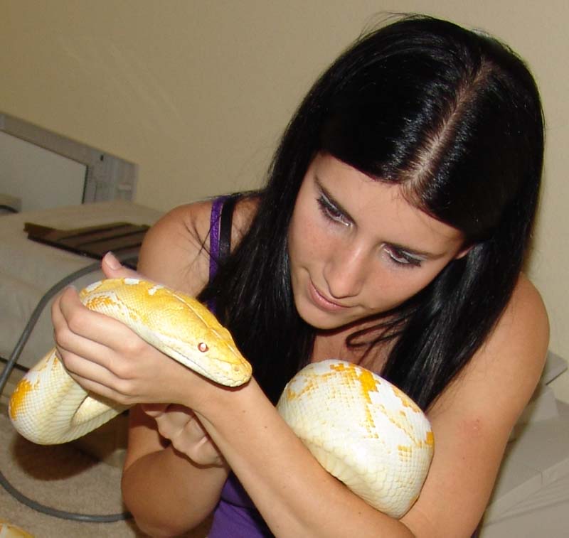 Krystle and Albino Retic!