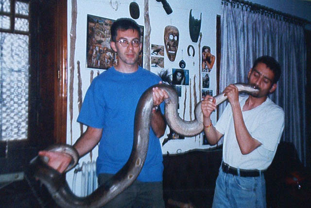 Greg & friend & Papuan python