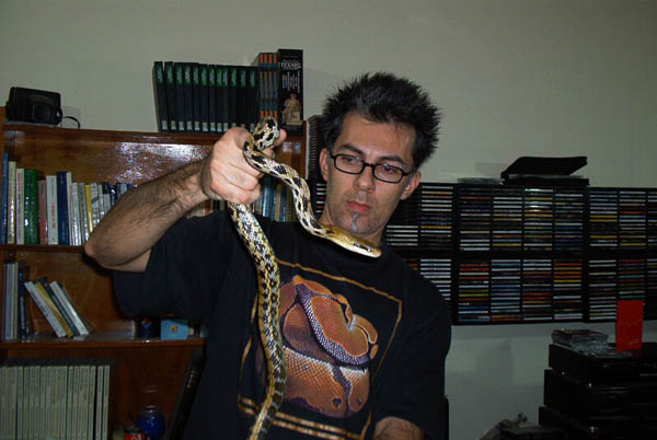 Greg and the sub adult Elaphe taeniura friesei