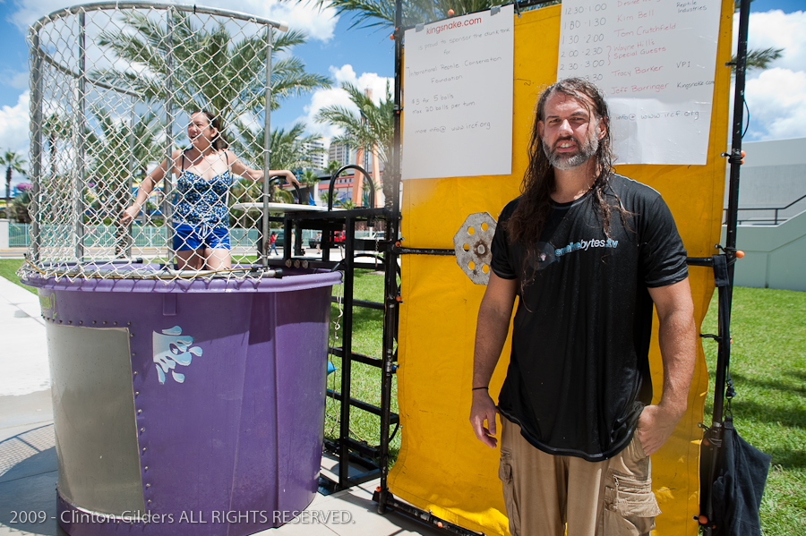 Action at the kingsnake.com charity dunk tank.