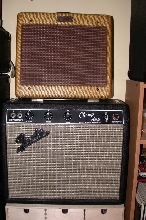 1959 Tweed Fender Champ, and a 1966 Blackface Fender Champ.