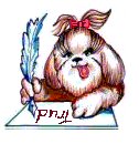little dog writing