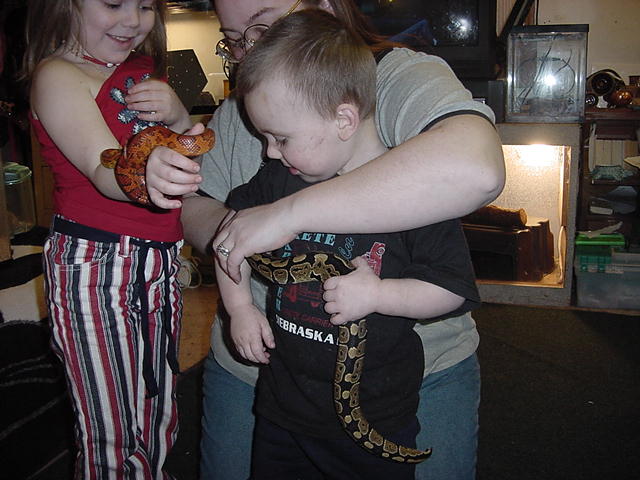 My kids with some snakes.