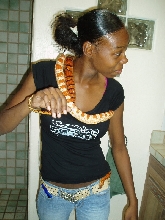 Jess enjoying corns