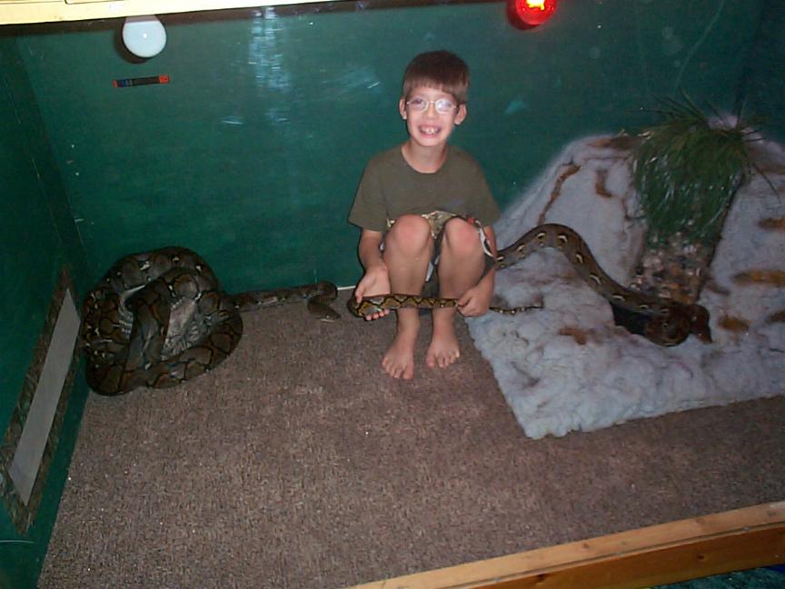 tommy inside his retic bed