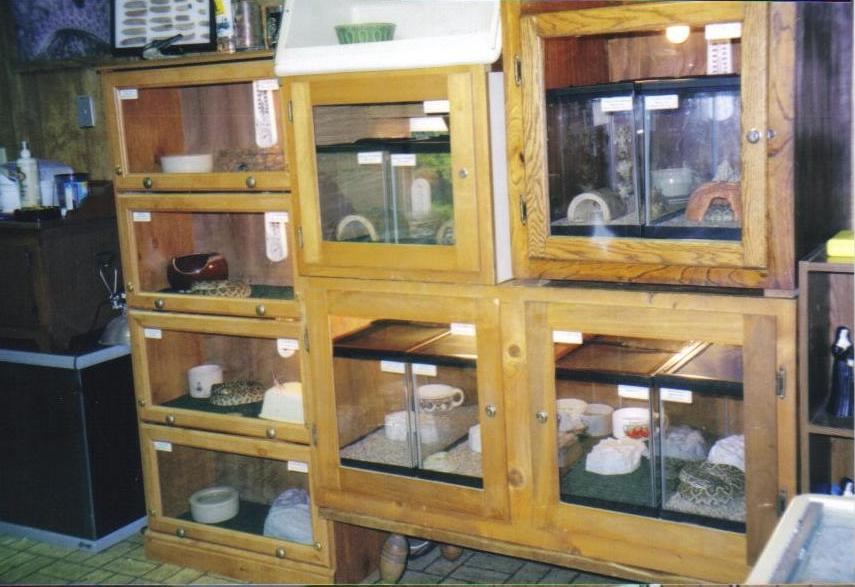 few cages in snake room