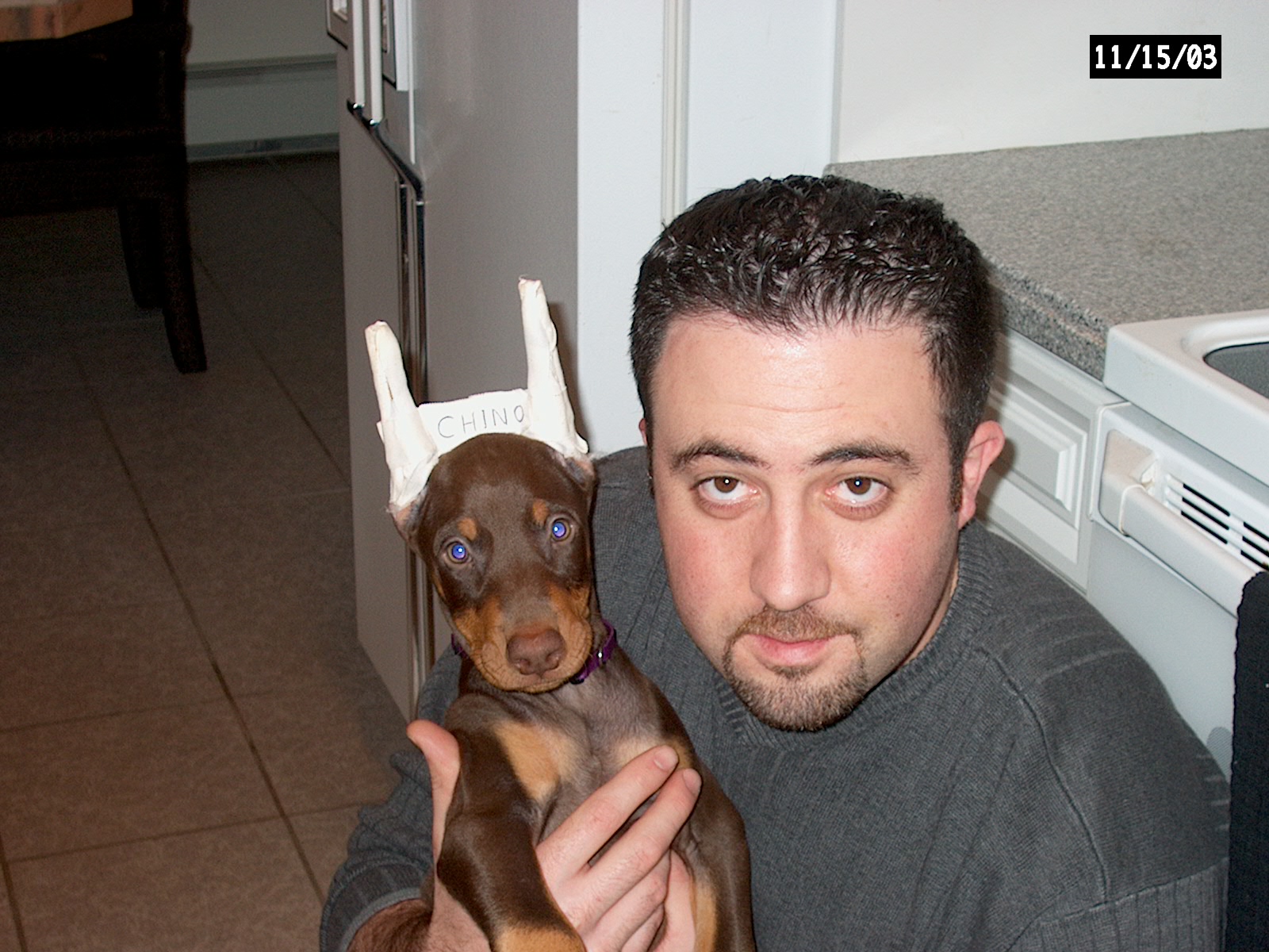 Chino`s first day home
