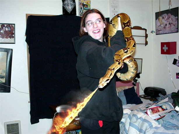 some nerd invents fire breathing snake