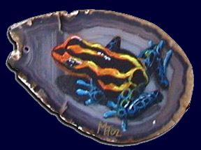 "Dart" (acrylic on polished agate)