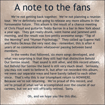 note to the fans
