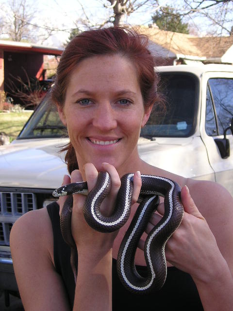 Andrea and Mellisa (snake)