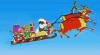 Anim Santa Paws in sky with presents