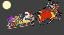 Santa Sleigh anim night