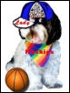 UConn Katie with hat and ball