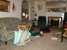 Messy living room.