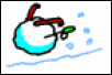 Snowball skier
